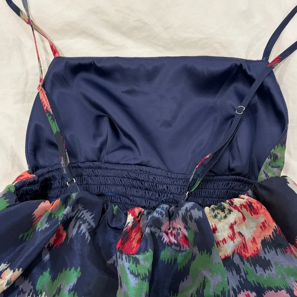 NWT Anthropologie BHLDN Sophia Apron-Top Jacquard Floral Midi Dress - size XS - Picture 4 of 8